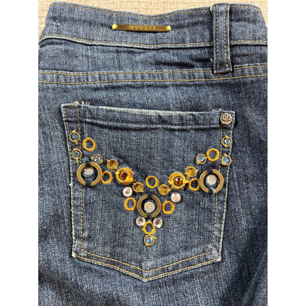 Vigoss for Dressbarn Womens Blue Embellished Bootcut Jeans Size 13/14 P1850DB - Picture 10 of 10